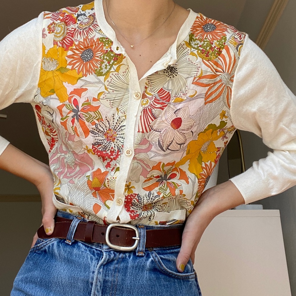 jcrew floral cardigan